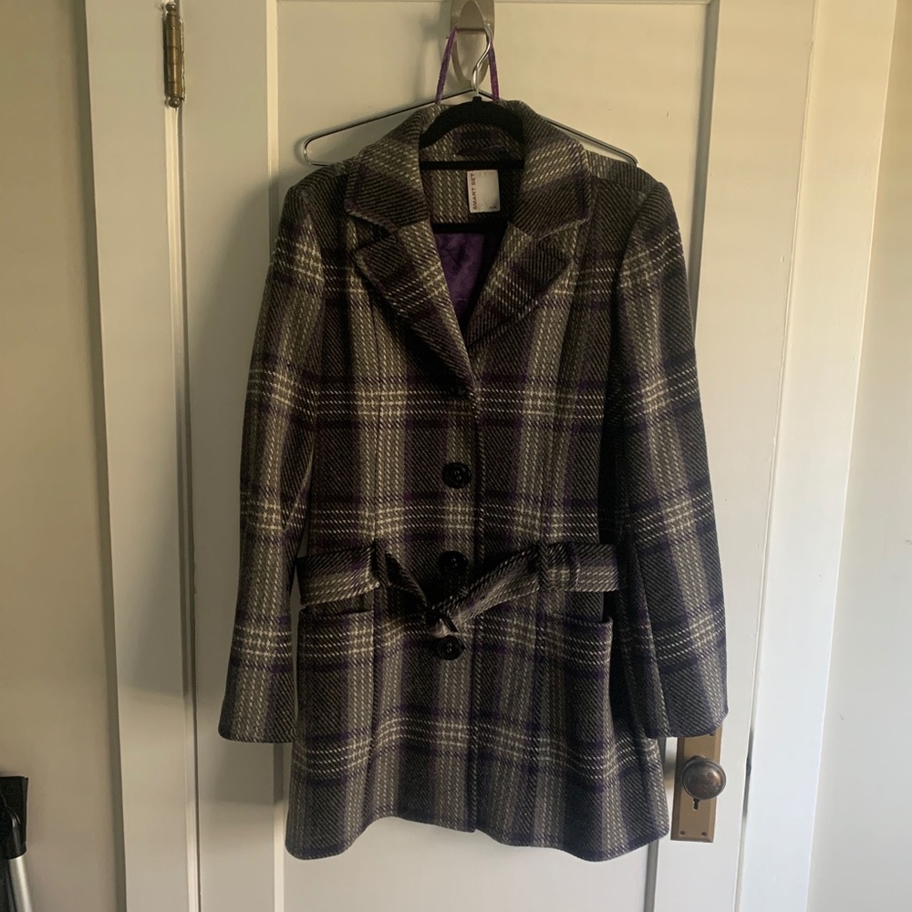 Beautiful purple and grey winter coat.